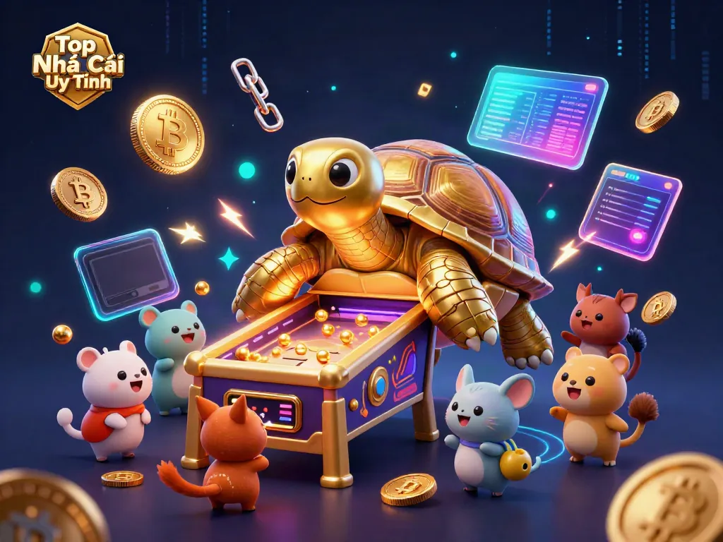 Engage with Top Nhà Cái Uy Tín through an entertaining 3D illustration featuring vibrant casino elements and thrilling gameplay.
