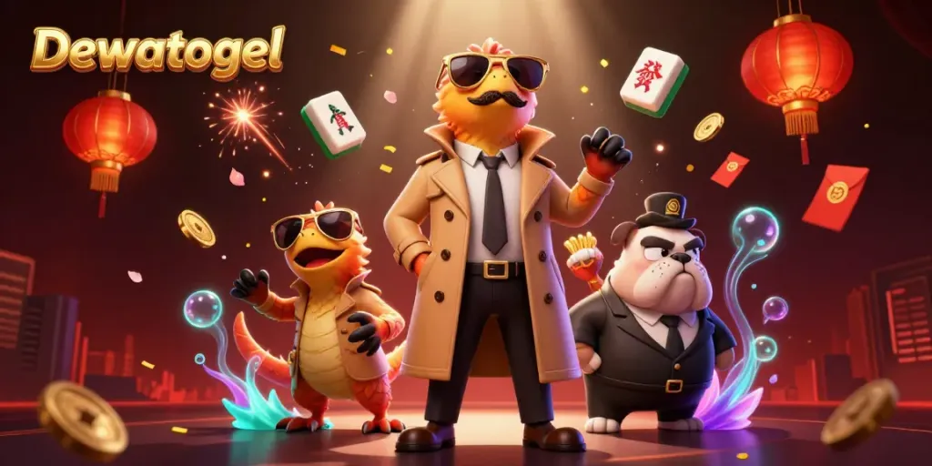Dewatogel showcases raptors in disguise at a VIP casino, creating a humorous scene full of gambling elements.