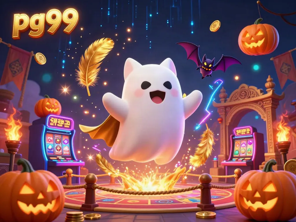 Experience the thrilling ambiance of pg99 with ghostly characters and dynamic casino elements.