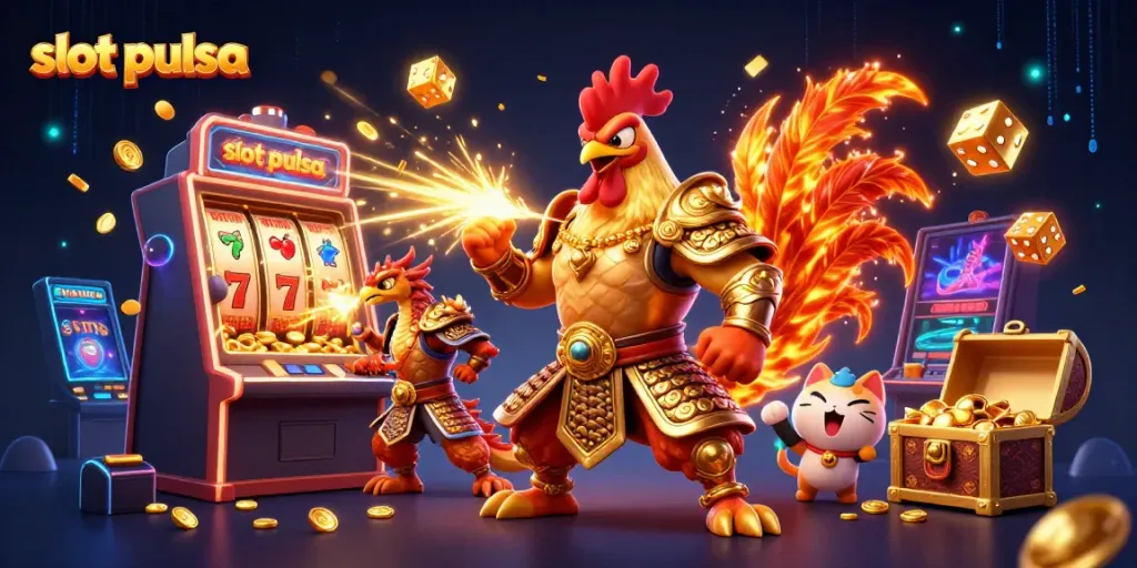 Menyaksikan slot pulsa dalam ilustrasi 3D menegangkan dengan karakter dan elemen kasino