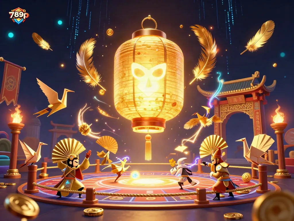 Experience thrilling 789p casino magic with a golden lantern spirit amid dynamic game elements.
