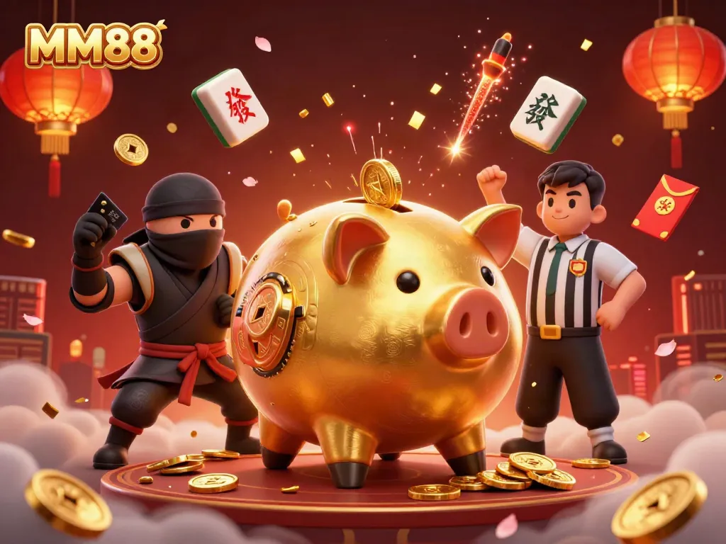 Experience thrilling gameplay at MM88 with vibrant casino characters and festive elements.