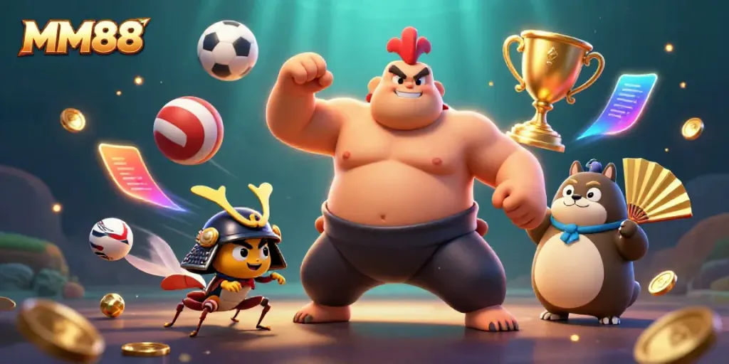 Experience exhilarating gameplay with MM88 as a powerful rooster sumo wrestler and fierce samurai cricket take center stage.