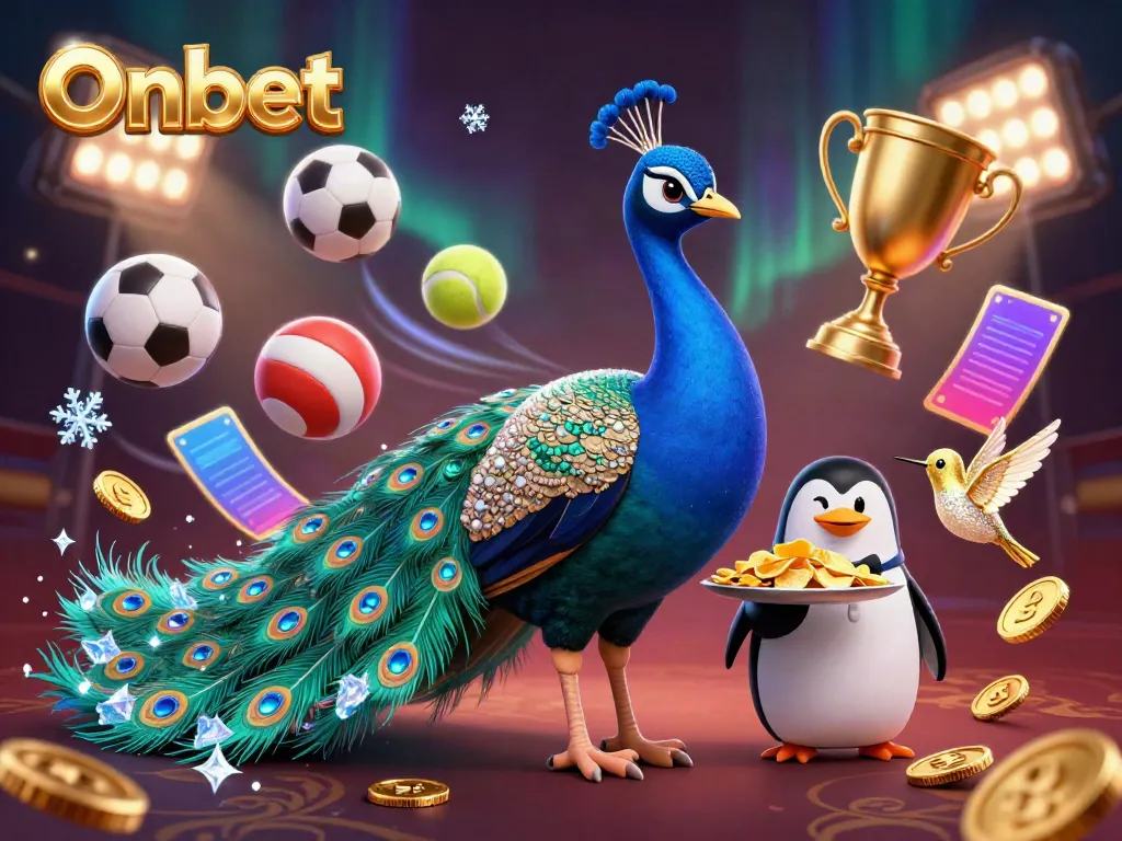 Experience the thrill of Onbet with vibrant characters and dynamic betting elements in a lively casino setting.