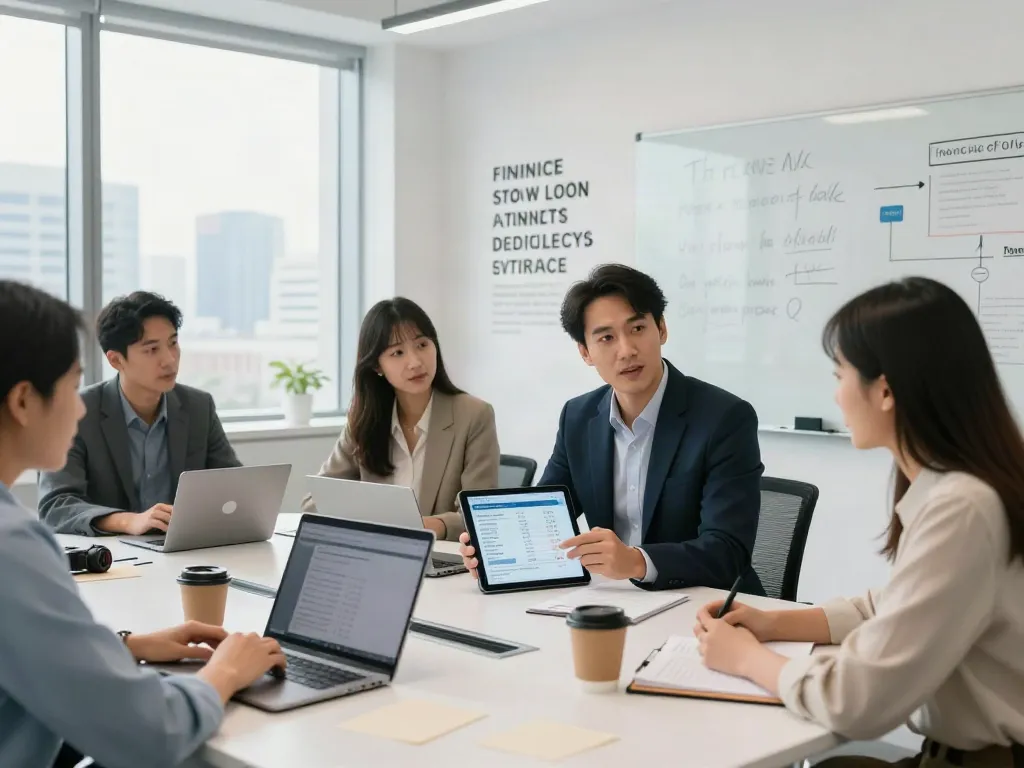 Team discussing Canada loans options in a modern office