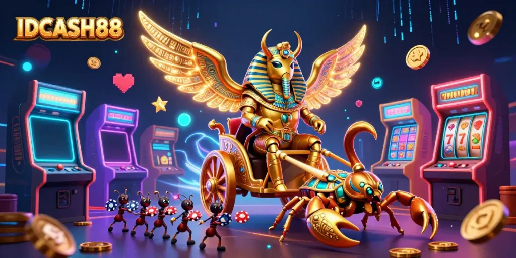 Engage in thrilling gameplay at IDCASH88 with vibrant 3D casino elements and characters.