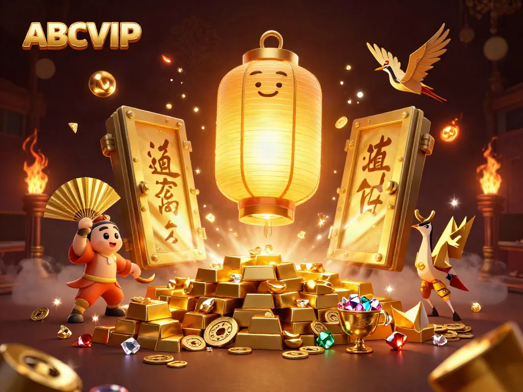 Experience the magic of ABCVIP at a vibrant online casino with golden treasures and enchanting spirits.